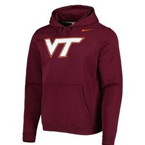 Virginia Tech Youth Athletic Maroon Color Poly Hooded Sweatshirt by Nike